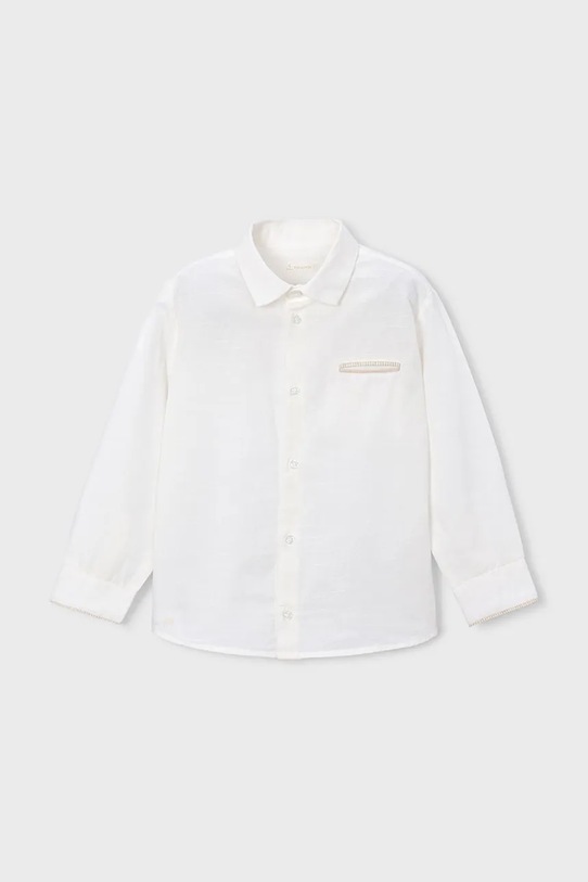 Dječja košulja s dodatkom lana Mayoral večernje bež 3117.5A.Mini.PPY2