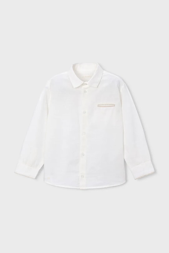 Dječja košulja s dodatkom lana Mayoral večernje bež 3117.5A.Mini.PPY2