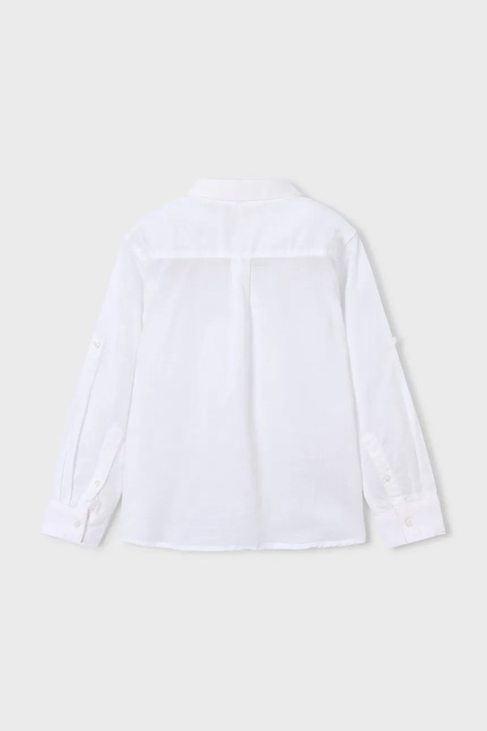 Mayoral koszula z domieszką lnu dziecięca 3119.5C.Mini.PPY2 biały SS26
