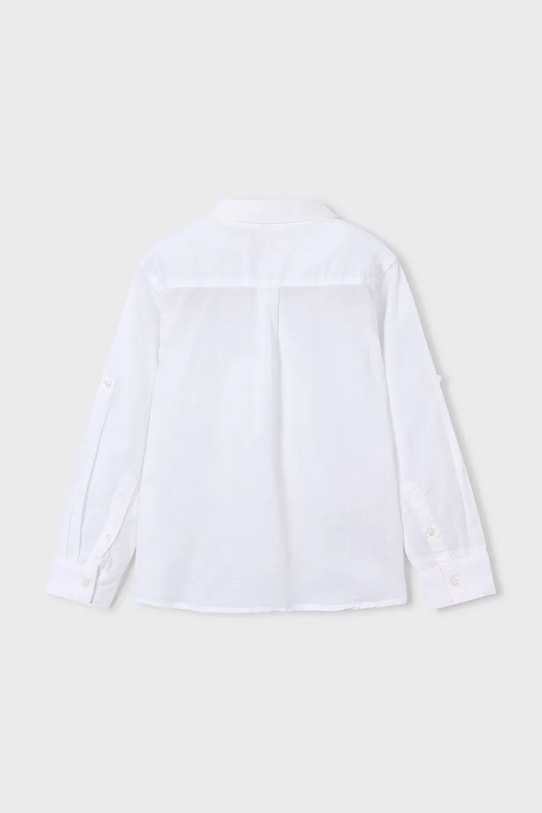 Mayoral koszula z domieszką lnu dziecięca 3119.5C.Mini.PPY2 biały SS26