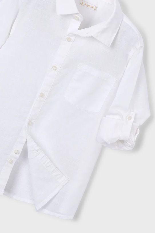 Chłopiec Mayoral koszula z domieszką lnu dziecięca 3119.5C.Mini.PPY2 biały