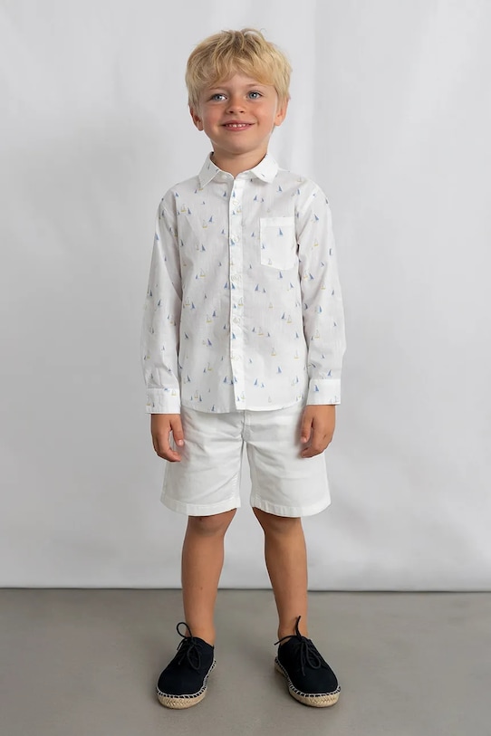 Otroška srajca s primesjo lanu Mayoral 3119.5C.Mini.PPY2