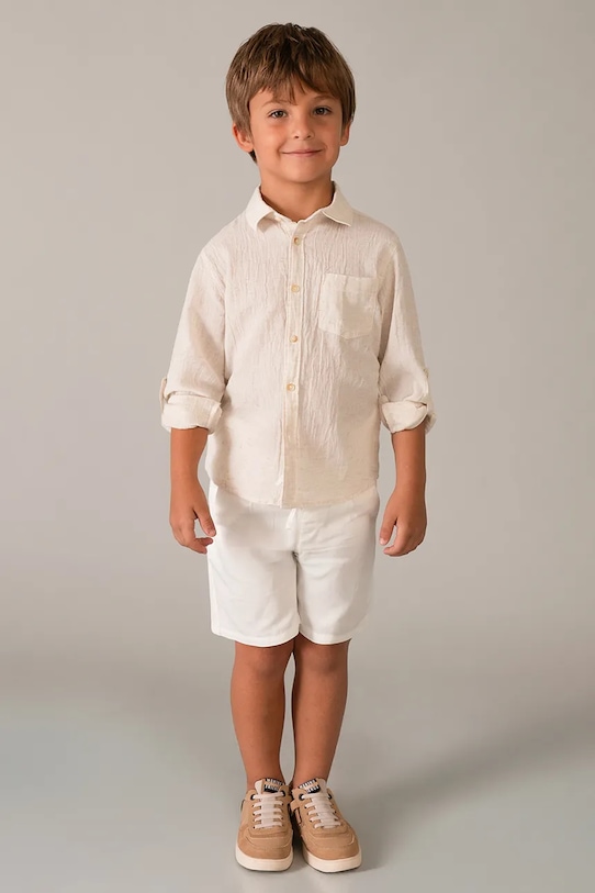Mayoral koszula z domieszką lnu dziecięca 3119.5C.Mini.PPY2