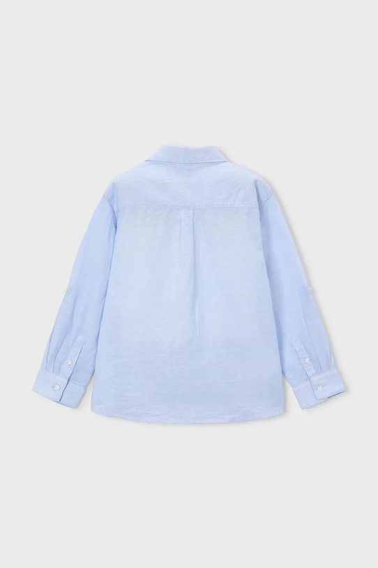 Mayoral koszula z domieszką lnu dziecięca 3119.5C.Mini.PPY2 niebieski SS26