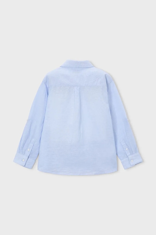 Mayoral koszula z domieszką lnu dziecięca 3119.5C.Mini.PPY2 niebieski SS26