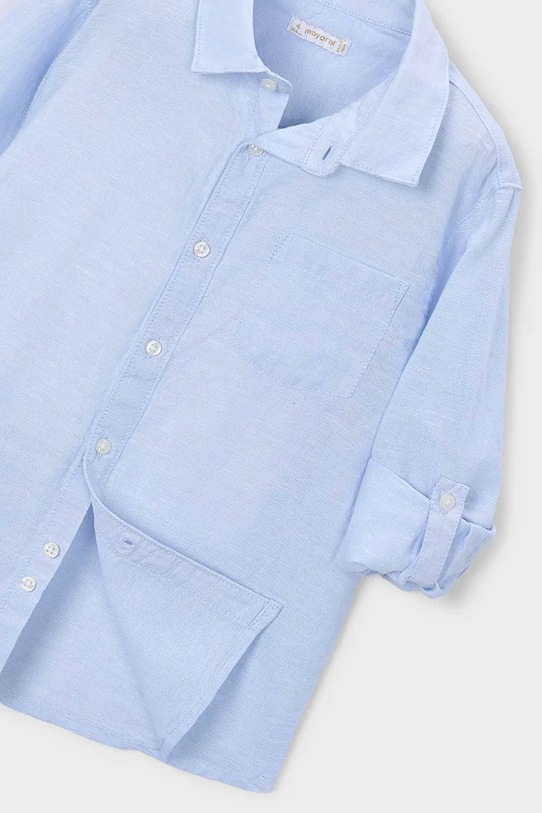 Chłopiec Mayoral koszula z domieszką lnu dziecięca 3119.5C.Mini.PPY2 niebieski