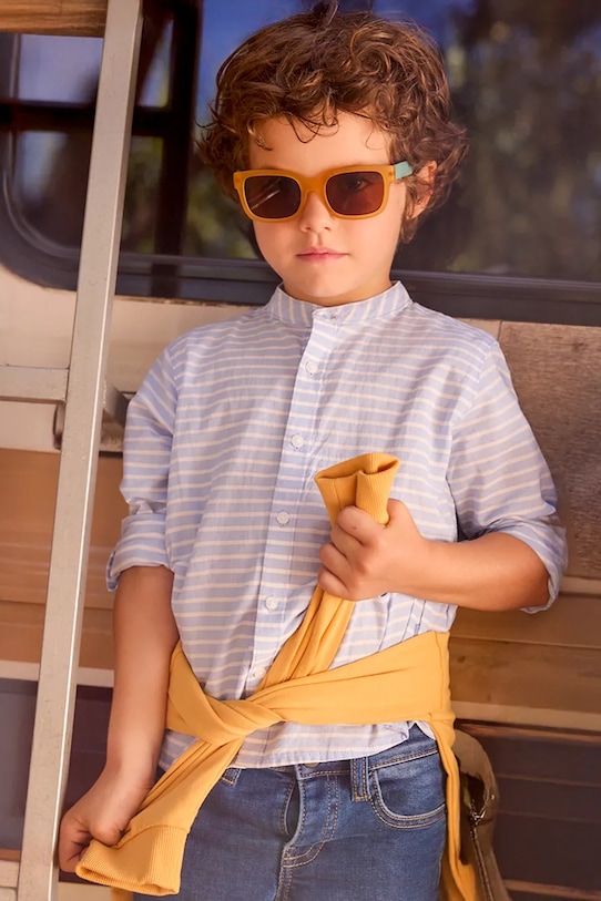 Mayoral koszula bawełniana dziecięca wzorzyste niebieski 3121.5D.Mini.PPY2