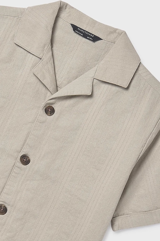 Мальчик Детская хлопковая рубашка Mayoral 6170.7B.Junior.PPY2 бежевый