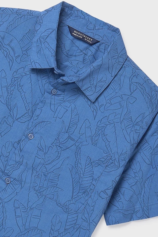 Băieți Mayoral cămașă de bumbac pentru copii 6172.7G.Junior.PPY2 albastru