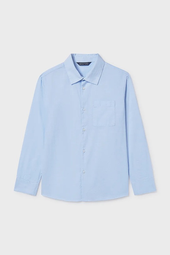Mayoral koszula bawełniana dziecięca 6174.7A.Junior.PPY2 niebieski SS26
