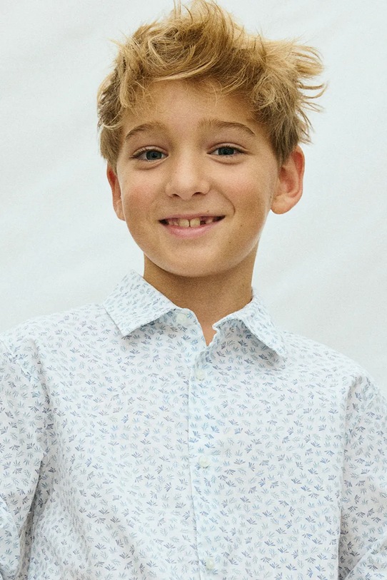 Mayoral koszula bawełniana dziecięca 6175.7A.Junior.PPY2 niebieski