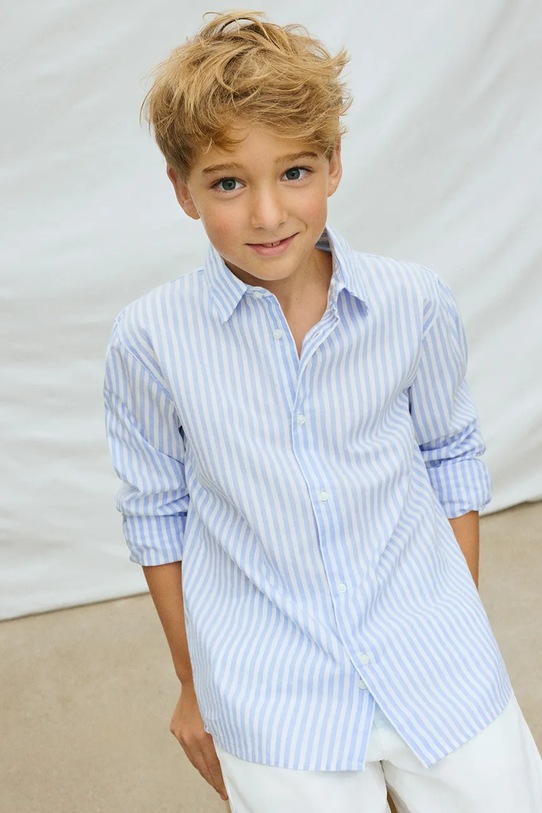 Mayoral koszula bawełniana dziecięca bawełna niebieski 6175.7A.Junior.PPY2