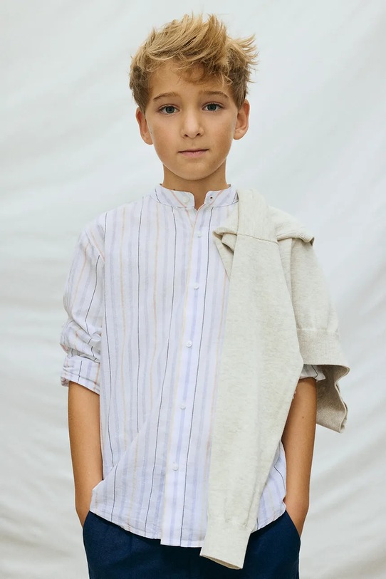 Mayoral koszula bawełniana dziecięca bawełna biały 6176.7B.Junior.PPY2