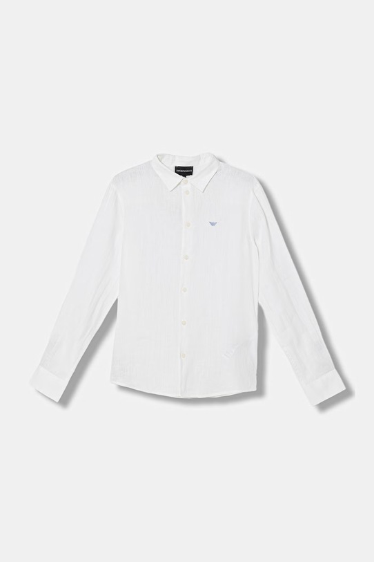 Emporio Armani koszula lniana dziecięca casual biały 8N4CJ9.3NEEZ