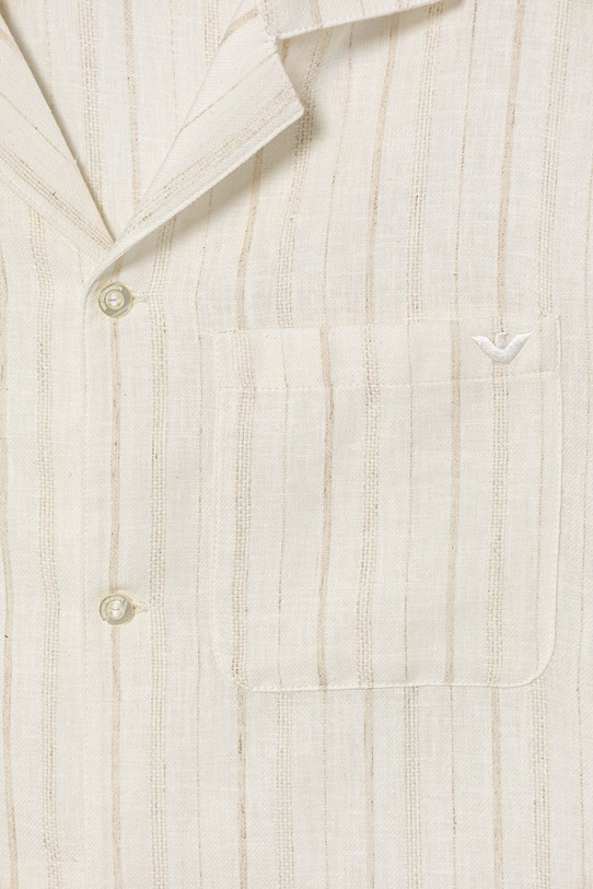 Chłopiec Emporio Armani bluzka koszulowa dziecięca z domieszką lnu EB000972.AF20969 beżowy