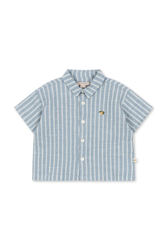 Παιδικό βαμβακερό πουκάμισο Konges Sløjd ELLIOT SS SHIRT GOTS εμπριμέ μπλε KS104782.PPY2