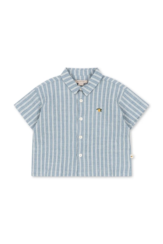 Παιδικό βαμβακερό πουκάμισο Konges Sløjd ELLIOT SS SHIRT GOTS εμπριμέ μπλε KS104782.PPY2