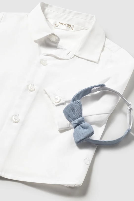 Αγορίστικα Μωρό βαμβακερό πουκάμισο Mayoral Newborn 1101.1K.Newborn.PPY2 λευκό