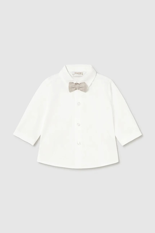 Μωρό βαμβακερό πουκάμισο Mayoral Newborn μακρύ μπεζ 1101.1K.Newborn.PPY2