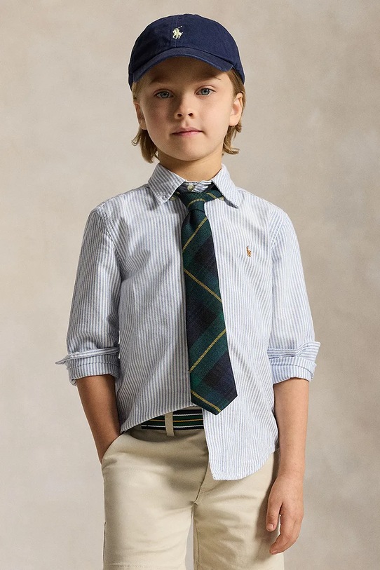 Polo Ralph Lauren koszula bawełniana dziecięca wzorzyste niebieski 322677177001