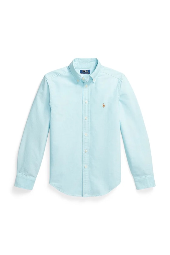Παιδικό βαμβακερό πουκάμισο Polo Ralph Lauren μακρύ μπλε 323A12748002