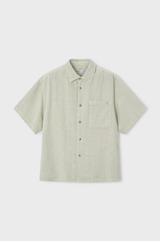 Mayoral košeľa detská s prímesou ľanu Boston by Mayoral 6179.7H.Boston.PPY2 zelená SS26