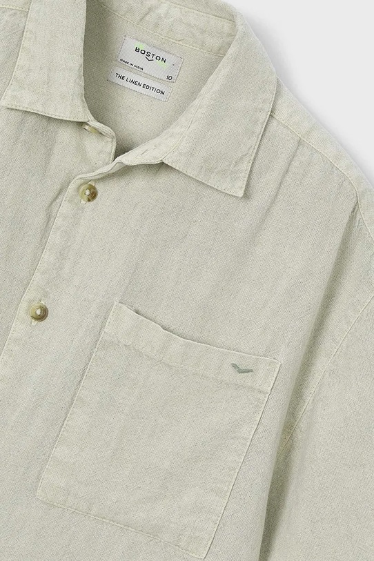 Mayoral košulja za djecu s dodatkom lana Boston by Mayoral zelena 6179.7H.Boston.PPY2