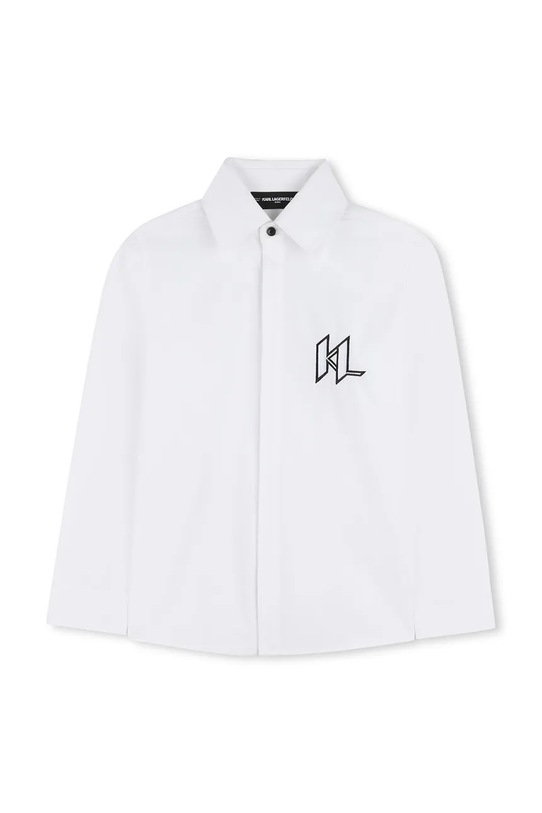 Detská bavlnená košeľa Karl Lagerfeld Z31080.114.150 biela SS26