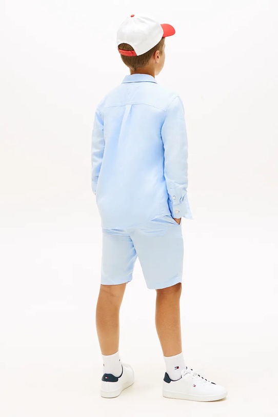 Tommy Hilfiger koszula dziecięca bawełniana niebieski KB0KB09550.128.176.PPY2