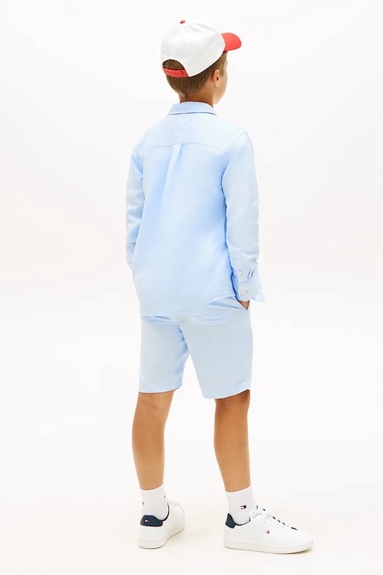 Tommy Hilfiger koszula dziecięca bawełniana niebieski KB0KB09550.128.176.PPY2