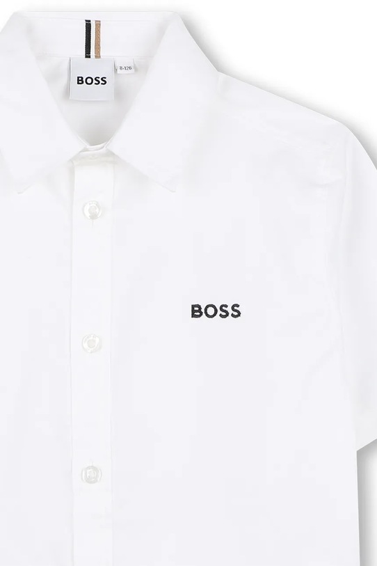 Αγορίστικα Παιδικό βαμβακερό πουκάμισο BOSS J53160.102.108 λευκό