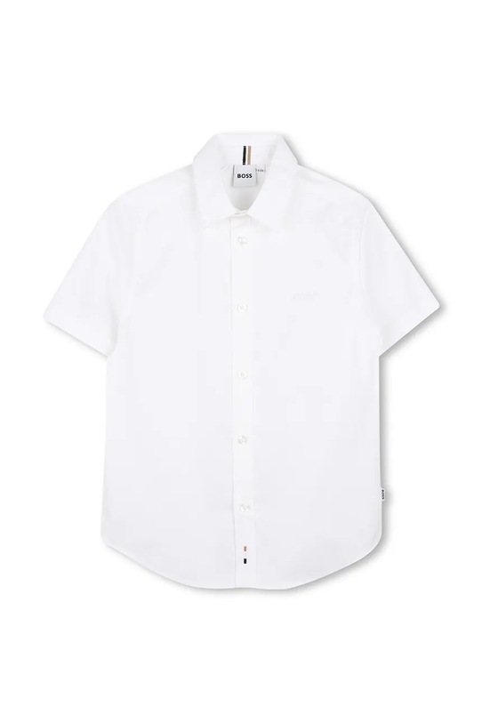 Παιδικό βαμβακερό πουκάμισο BOSS casual λευκό J53160.102.108