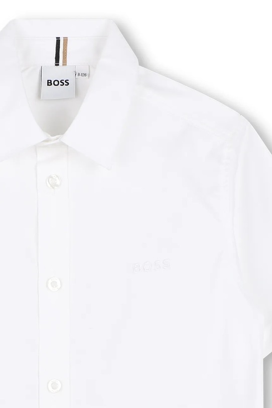 Αγορίστικα Παιδικό βαμβακερό πουκάμισο BOSS J53160.102.108 λευκό