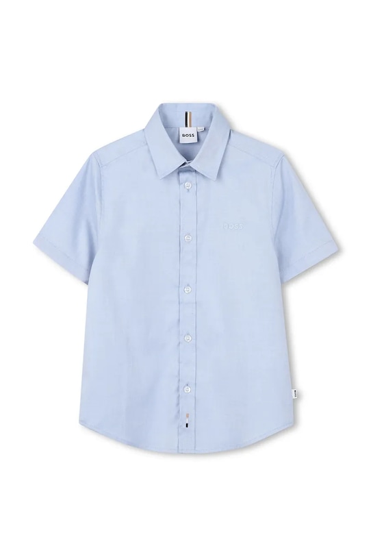 Dětská bavlněná košile BOSS krátký modrá J53160.102.108