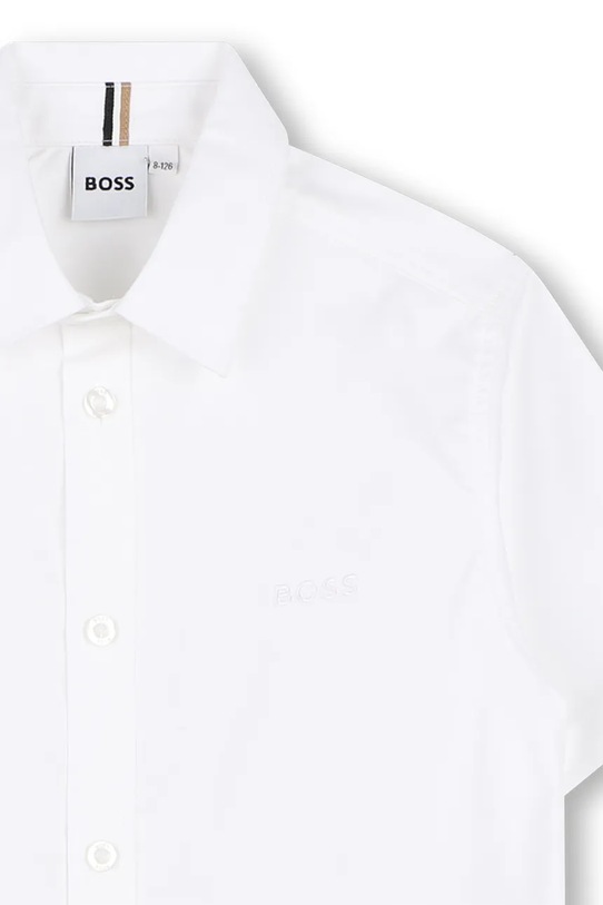 Αγορίστικα Παιδικό βαμβακερό πουκάμισο BOSS J53160.114.150 λευκό