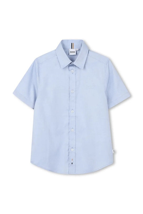 Dětská bavlněná košile BOSS krátký modrá J53160.114.150