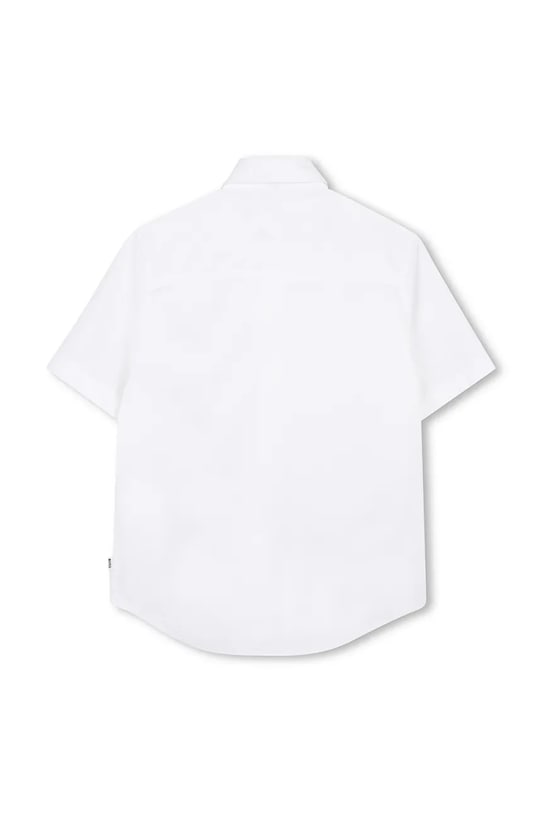 Dětská bavlněná košile BOSS J53160.162.174 bílá SS26