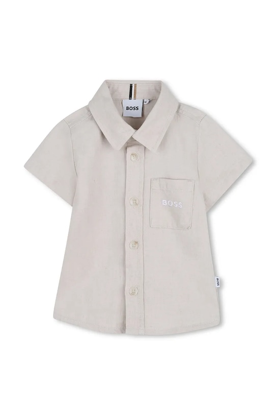 Košulja s dodatkom lana za bebe BOSS večernje bež J52843.86.94