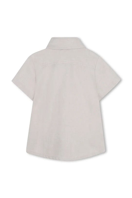 Košulja s dodatkom lana za bebe BOSS J52843.86.94 bež SS26