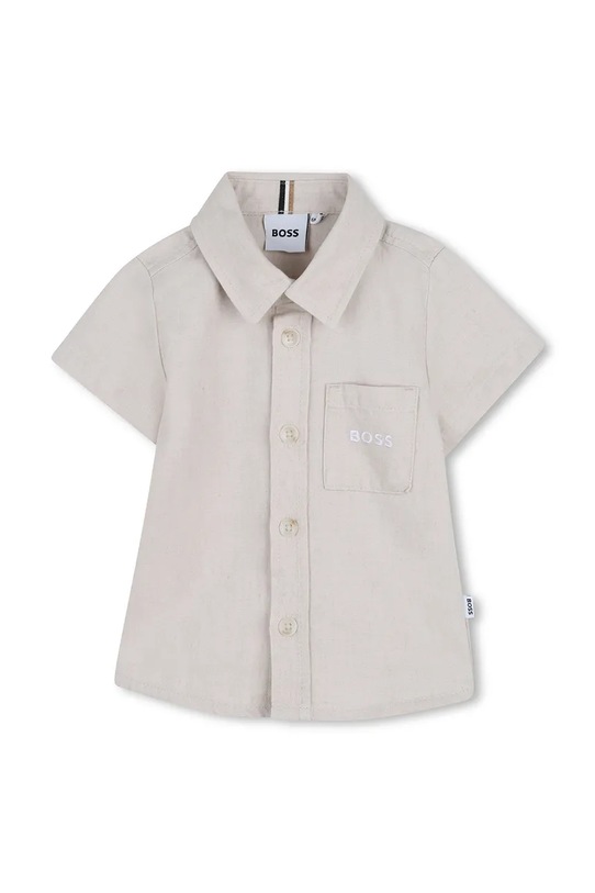 Košulja s dodatkom lana za bebe BOSS večernje bež J52843.74.81