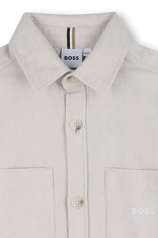 Dětská lněná košile BOSS béžová J52942.162.174