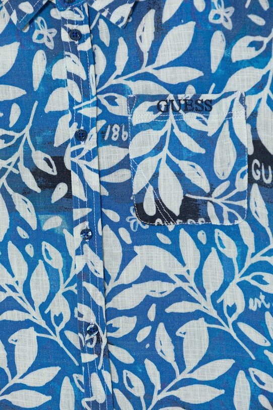 Chłopiec Guess koszula dziecięca z lnem L6GH01.WFBT0.PPY2.M niebieski