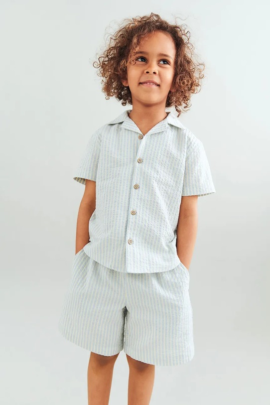 Wheat koszula dziecięca bawełniana niebieski 2603.430.GOTS
