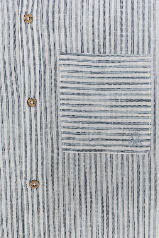 Dječaci United Colors of Benetton košulja za djecu s lanom 58DNCQ04W.G.Stagionale plava