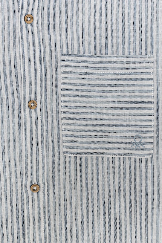 Dječaci United Colors of Benetton košulja za djecu s lanom 58DNCQ04W.G.Stagionale plava