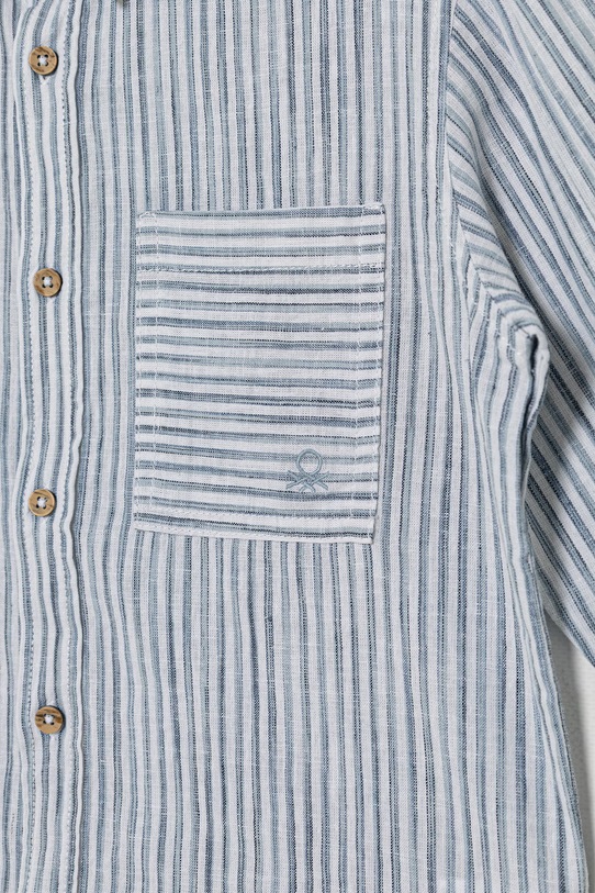 Αγορίστικα United Colors of Benetton Πουκάμισο παιδικό με λινό 58DNGQ036.P.Stagionale μπλε