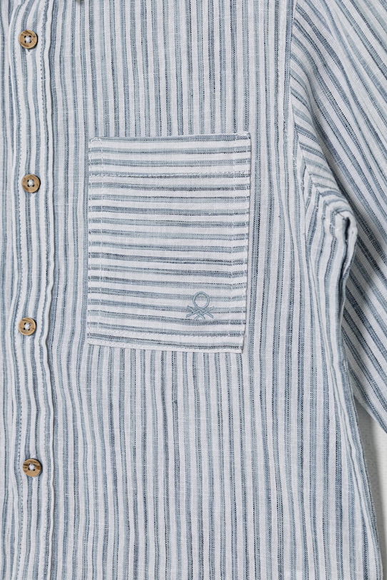 Αγορίστικα United Colors of Benetton Πουκάμισο παιδικό με λινό 58DNGQ036.P.Stagionale μπλε