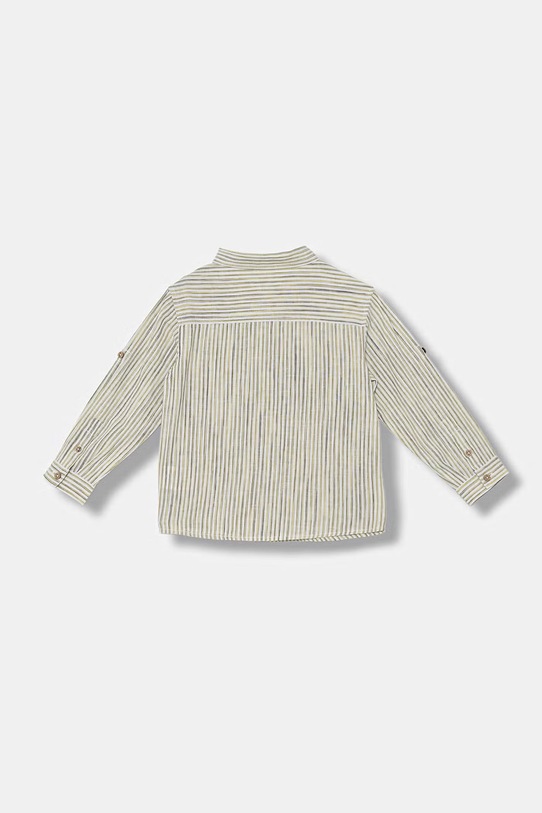 United Colors of Benetton košulja za djecu s lanom 58DNGQ036.P.Stagionale zelena SS26