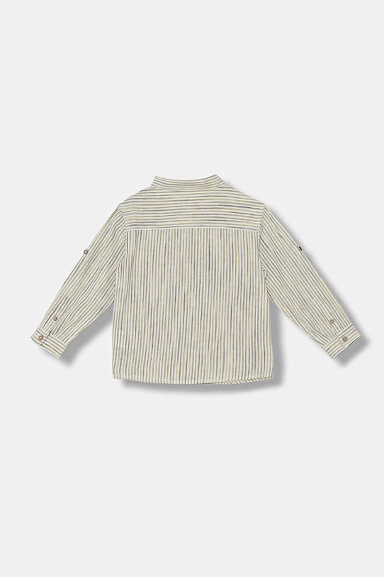 United Colors of Benetton košulja za djecu s lanom 58DNGQ036.P.Stagionale zelena SS26