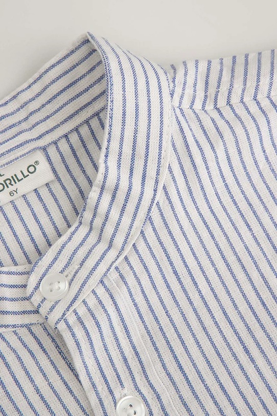 Chłopiec Coccodrillo koszula dziecięca z domieszką lnu WC6136202EJB niebieski